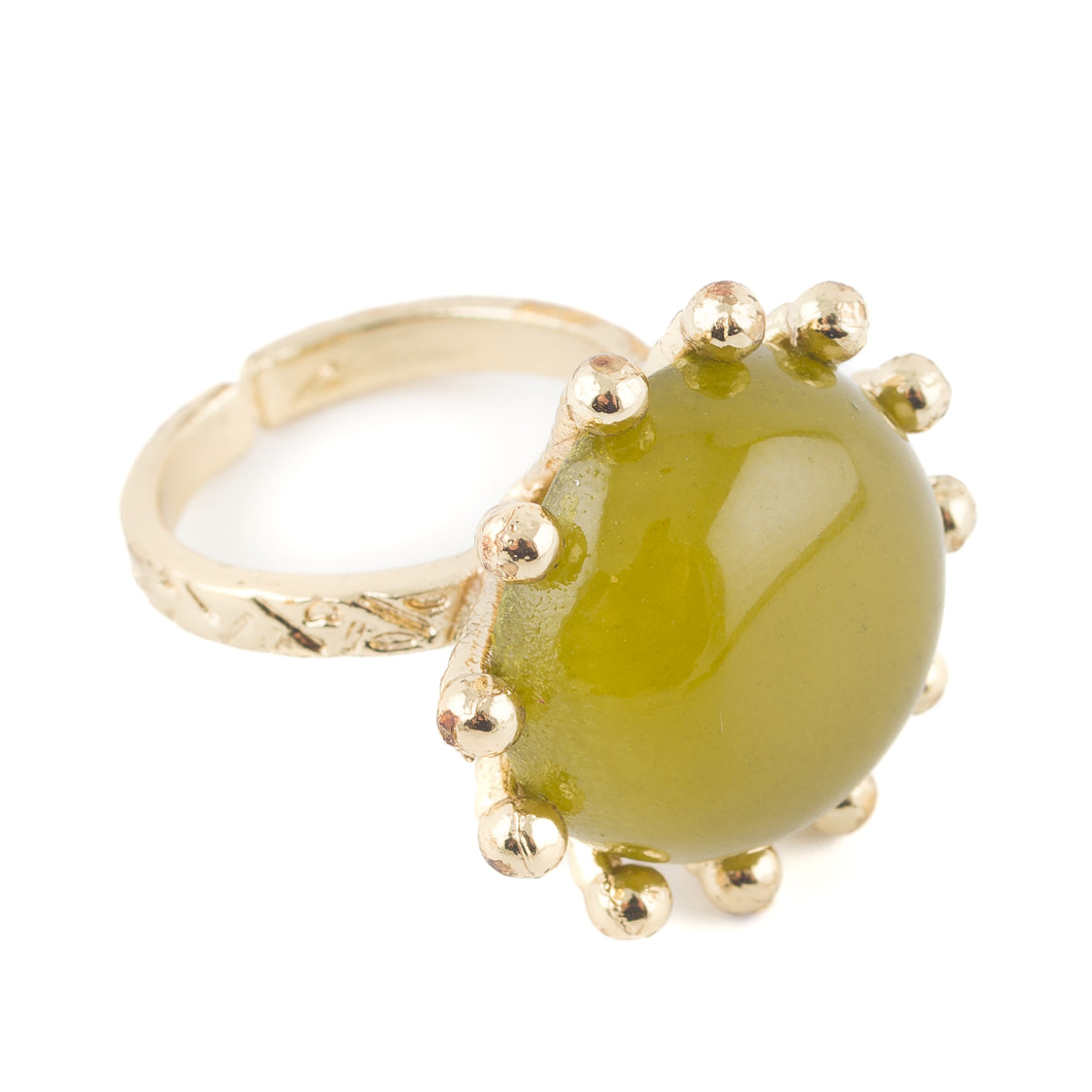 Anello Verde Moldavite House of Tuhina