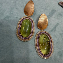 Carica l'immagine nel visualizzatore di Gallery, Orecchini Ambra Verde Sicylui
