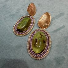 Carica l'immagine nel visualizzatore di Gallery, Orecchini Ambra Verde Sicylui