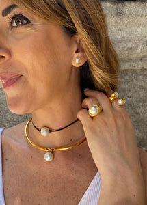 Girocollo Dorato con Perla Vidda