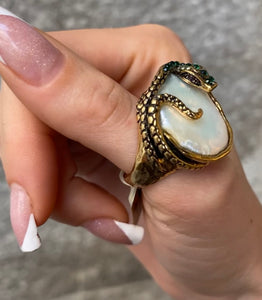 Anello Unic Serpente e Perla Alcozer & J