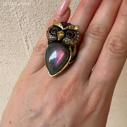 Anello Civetta Labradorite Unic Alcozer & J