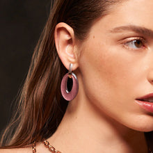 Carica l&#39;immagine nel visualizzatore di Gallery, Orecchini Oval Chain Rosso Prezioso