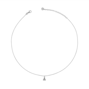 Girocollo 40cm con Ciondolo bombato oro bianco rana