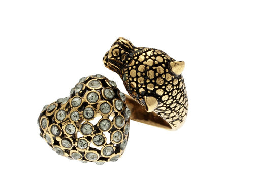 Anello Contrariè Pantera e Cuore Alcozer & J
