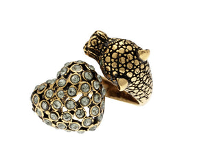 Anello Contrariè Pantera e Cuore Alcozer & J