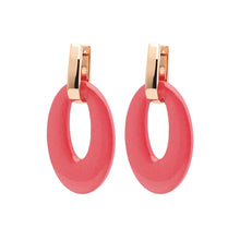 Carica l&#39;immagine nel visualizzatore di Gallery, Orecchini Oval Chain Rosso Prezioso