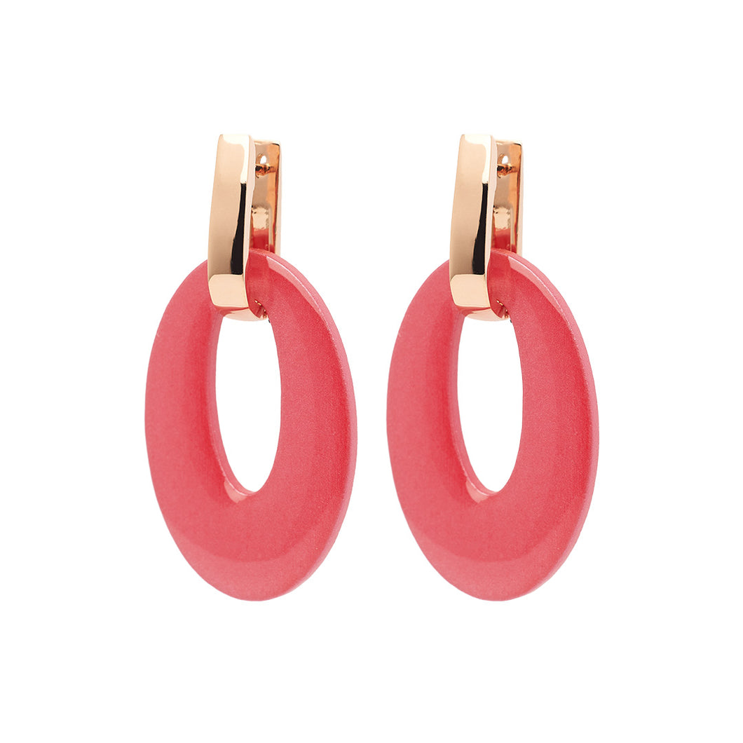 Orecchini Oval Chain Rosso Prezioso