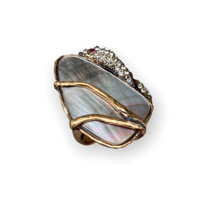 Anello Serpente su Madreperla Grigia Alcozer & J
