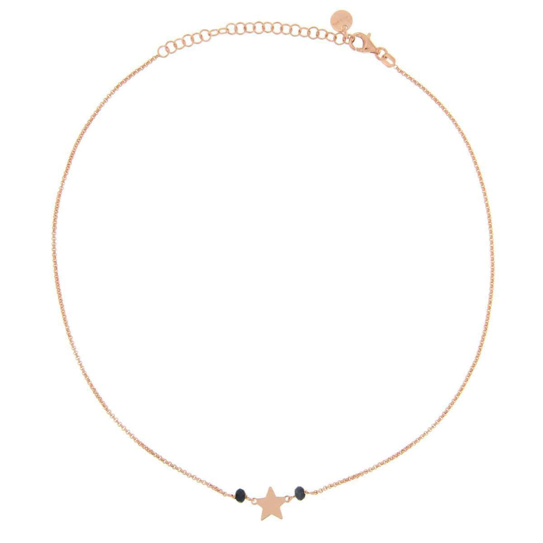 Girocollo Stella/Cuore con Perla/Pietra blu Rue Des Mille