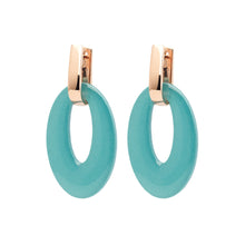 Carica l&#39;immagine nel visualizzatore di Gallery, Orecchini Oval Chain Rosso Prezioso