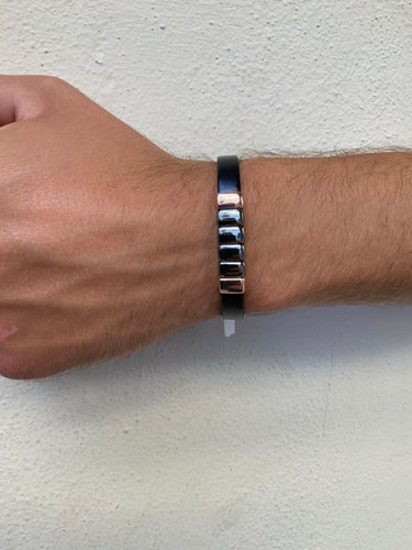 Bracciale in Pelle con Elementi Bicolore iDandi