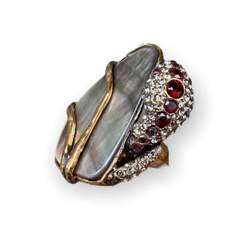 Anello Serpente su Madreperla Grigia Alcozer & J