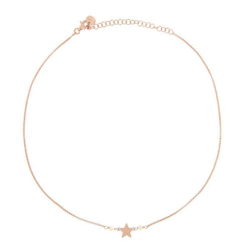 Girocollo Stella/Cuore con Perla/Pietra blu Rue Des Mille