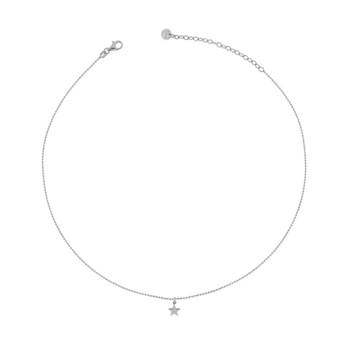 Girocollo 40cm con Ciondolo bombato oro bianco stella